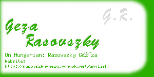geza rasovszky business card